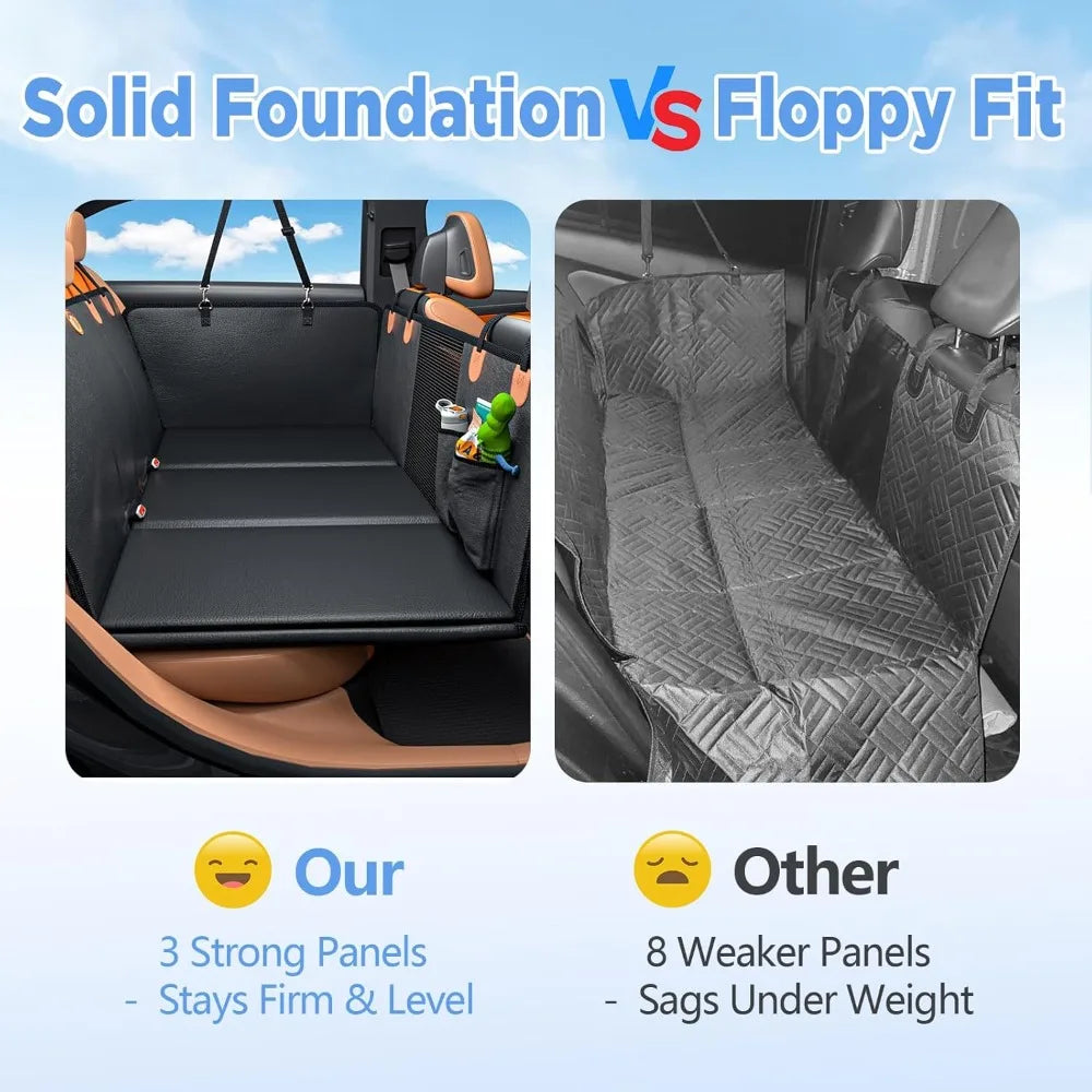 USA Stock Waterproof Dog Car Seat Cover for Back Seat with Hard Bottom Extender anti Scratch Safer Easy to Clean Holds 400Lbs