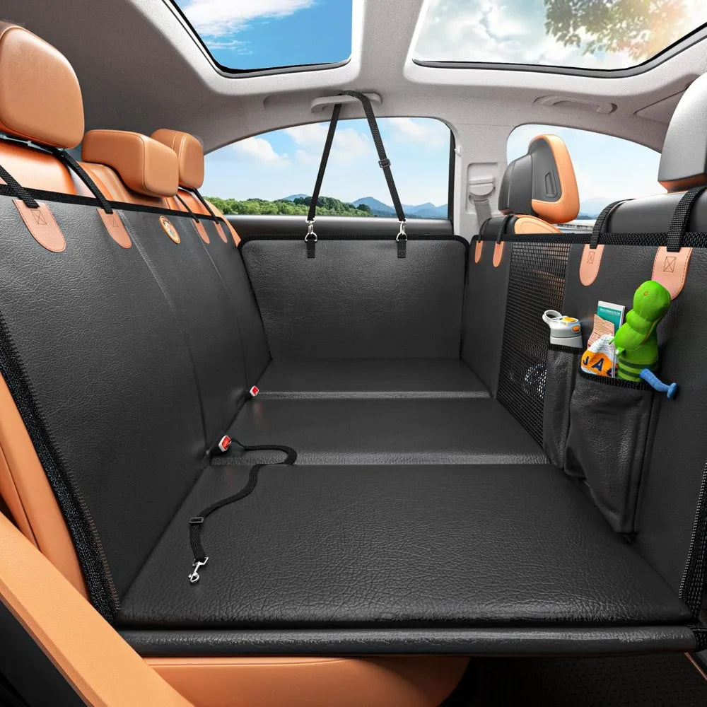 USA Stock Waterproof Dog Car Seat Cover for Back Seat with Hard Bottom Extender anti Scratch Safer Easy to Clean Holds 400Lbs