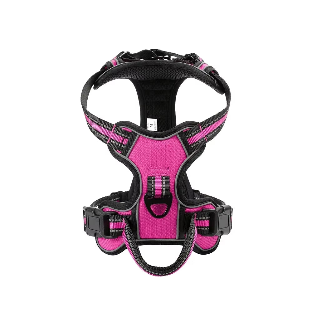 Adjustable Nylon Dog Harness Vest Reflective Soft Breathable No Pull Dog Harness Pet Harness Leash for Small Medium Large Dogs