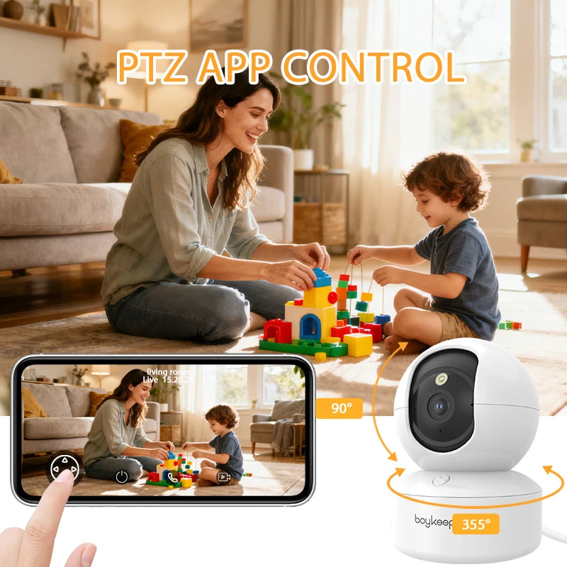 2K Pet Dog Camera with Phone App, 5G/2.4Ghz Wifi Indoor Security Baby Camera, 360° Pan & Tilt, 2-Way Audio, Night Vision