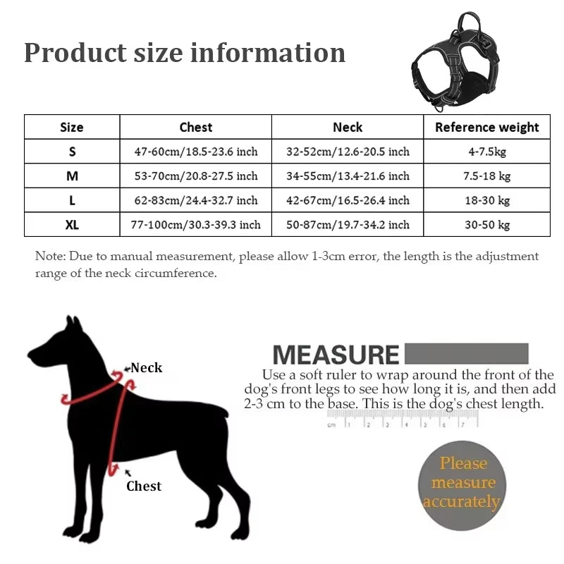 Adjustable Nylon Dog Harness Vest Reflective Soft Breathable No Pull Dog Harness Pet Harness Leash for Small Medium Large Dogs