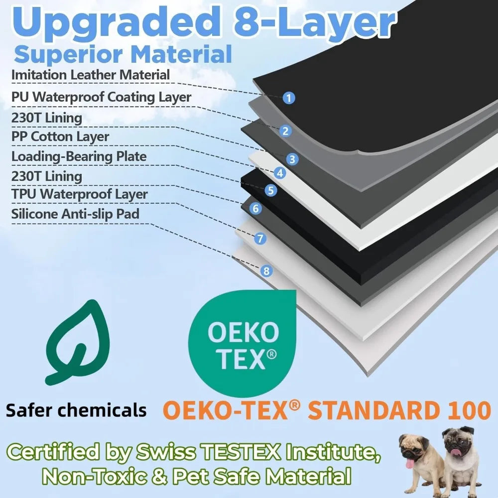 USA Stock Waterproof Dog Car Seat Cover for Back Seat with Hard Bottom Extender anti Scratch Safer Easy to Clean Holds 400Lbs