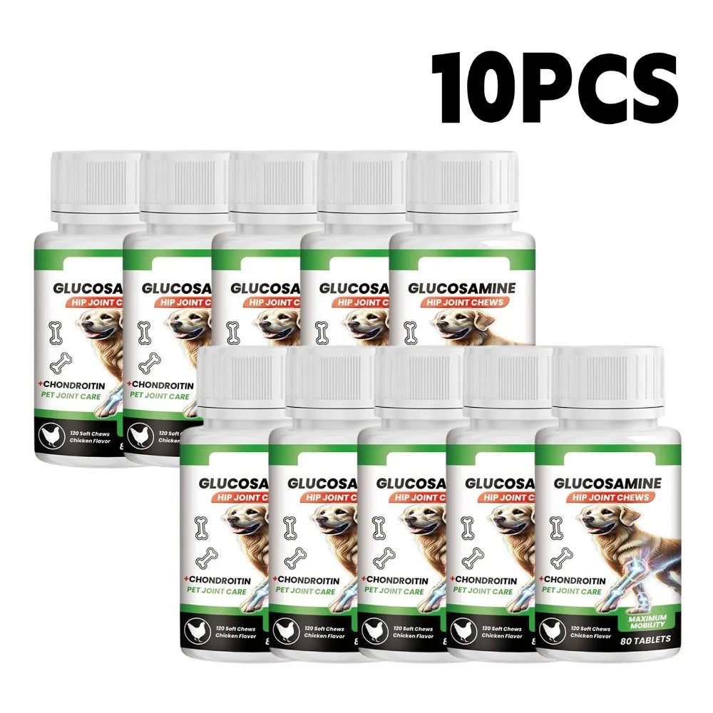 Dog Joint Care Tablets Pet Hip and Joint Supplement Glucosamine Chondroitin Soft Chews Mobility Support Dog Health Nutrition